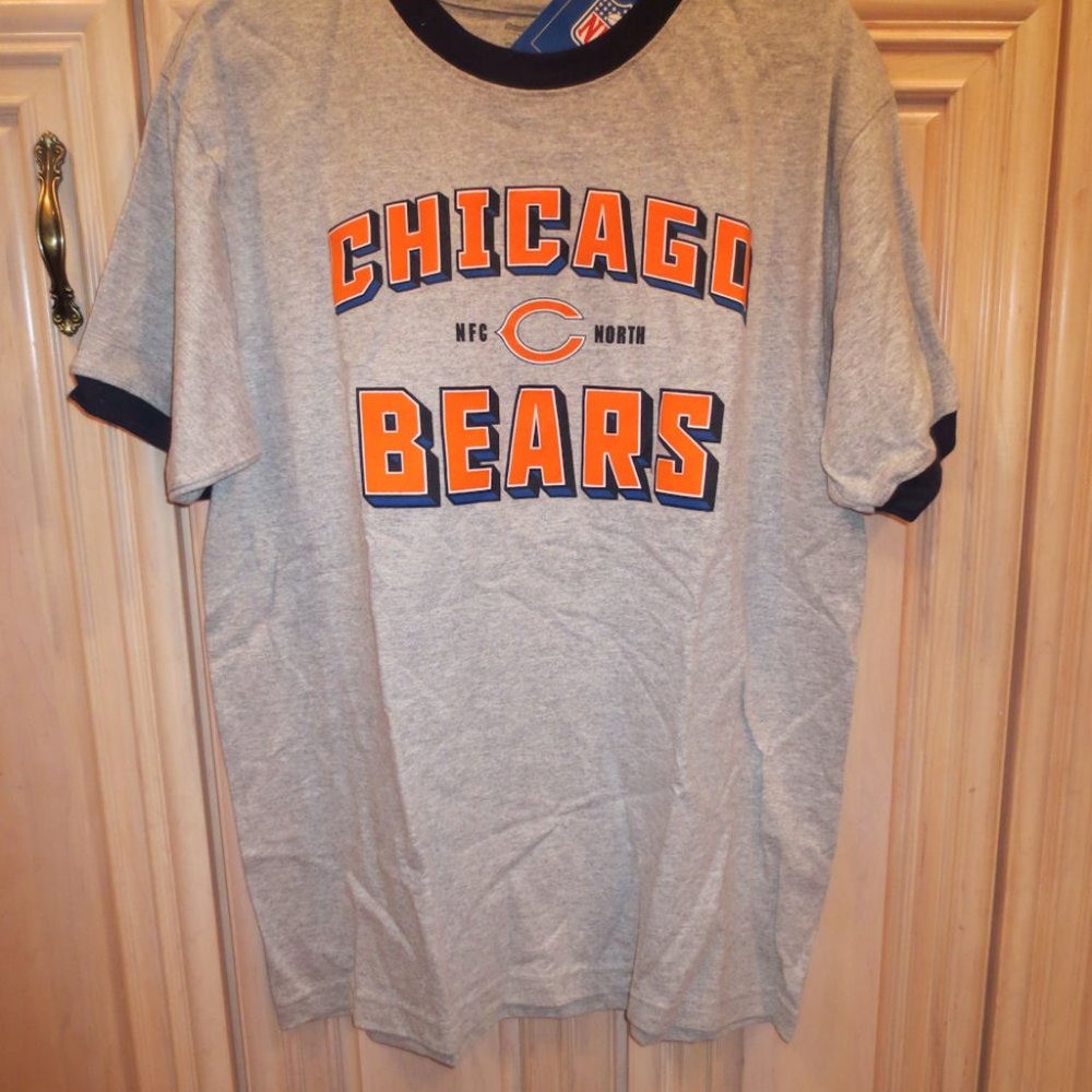 NFL NFC North Chicago Bears Gray T-Shirt, 90% Cotton 10% Polyester (156)
